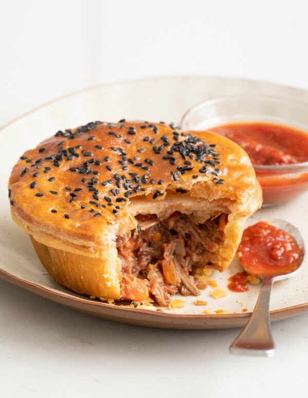Wholegreen gluten-free grass fed beef and onion pie