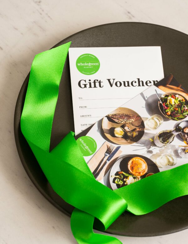 gift voucher for redemption in store at wholegreen bakery (48 hours notice to email you the voucher)