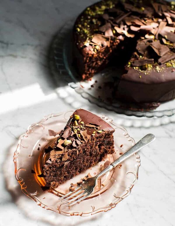 Gluten-free dairy-free dark chocolate and beetroot cake