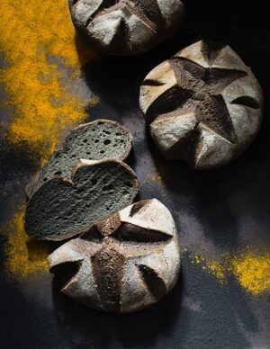 Gluten-free vegan Sourdough Bread Activated Charcoal And Tumeric