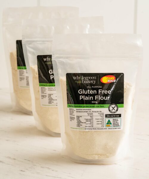 wholegreen sunrice gluten free plain flour blend 500g