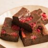 Gluten-free dairy-free dark chocolate & raspberry brownie